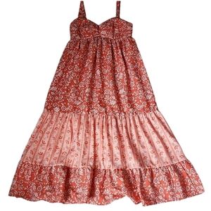 Band of the‎ Free Tiered Boho Floral sundress mixed print coral floral Small